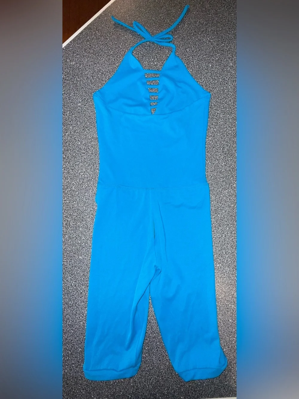 2nd Skin Dance Jumpsuit/Unitard Bright Blue Halter Size Child Medium